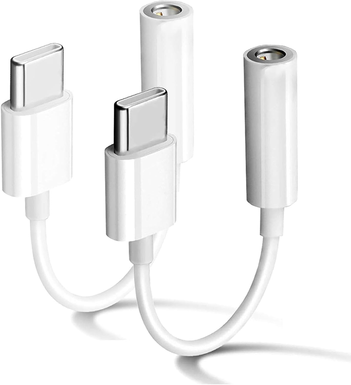 USB C to 3.5mm Headphone Jack Adapter for iPhone 16/16 Pro/15/15 Pro/Pro Max/Plus,2 Pack Type C to Aux Audio Dongle Cable Compatible with iPhone/Pad,Galaxy S23/S22/S21/Ultra Note,Pixel/OnePlus/MacBook