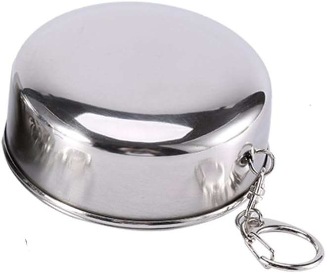 Zerodis S/M/L Stainless Steel Folding Travel Cup Portable Camping Outdoor Travel Folding Cup Retractable Folding Cup (M)