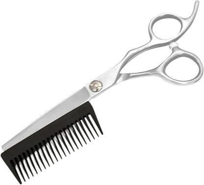 Forbici da Parrucchiere | Attrezzi Per Taglio Capelli | Forbici Sfoltitrici 2 in 1 con Pettine Rimovibile per Uomo Donna Taglio Capelli a Casa Viaggio Parrucchieri Salone Domestico Cura