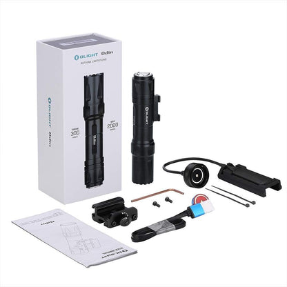 OLIGHT Odin 2000 Lumens Rechargeable Tactical Flashlight, Flashlight with Magnetic Remote Switch, Picatinny Rail Mounted Light 300 Meters Long Distance (Black)