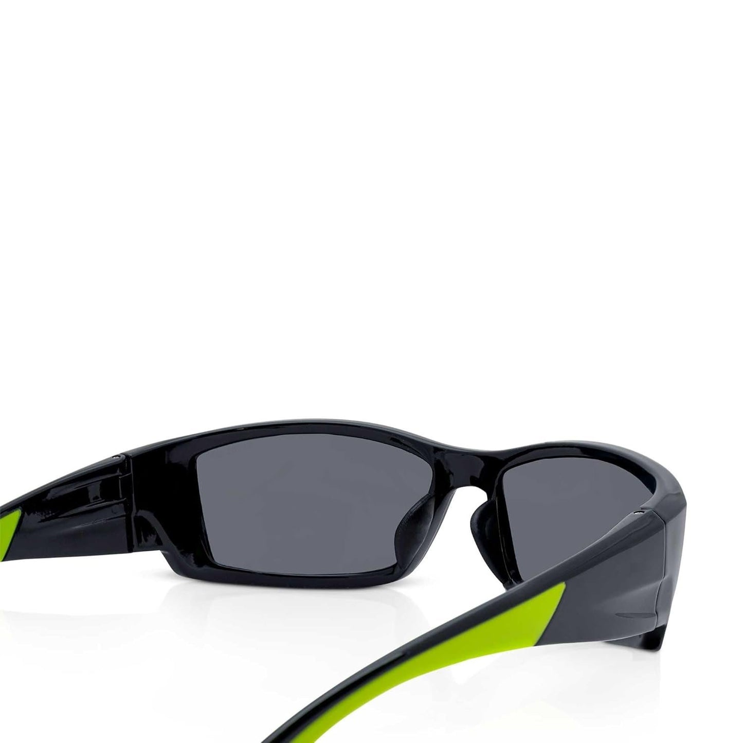 Sellstrom Stylish, Sporty, Slip-Resistant, Anti-Fog Hard Coating Protective Eyewear Safety Glasses, Smoke Lens, Co-Molded Temples, Soft Nose Piece (Qty 1), Black/Green, S72401