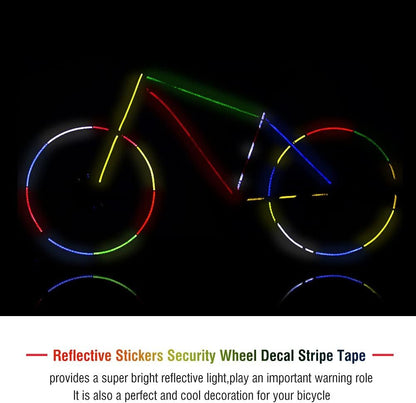 Alomejor 2 Rolls Bicycle Reflective Sticker Cycling Security Wheel Decal Tape Stripe for Car Motorcycle Cycling Bicycle (Green)