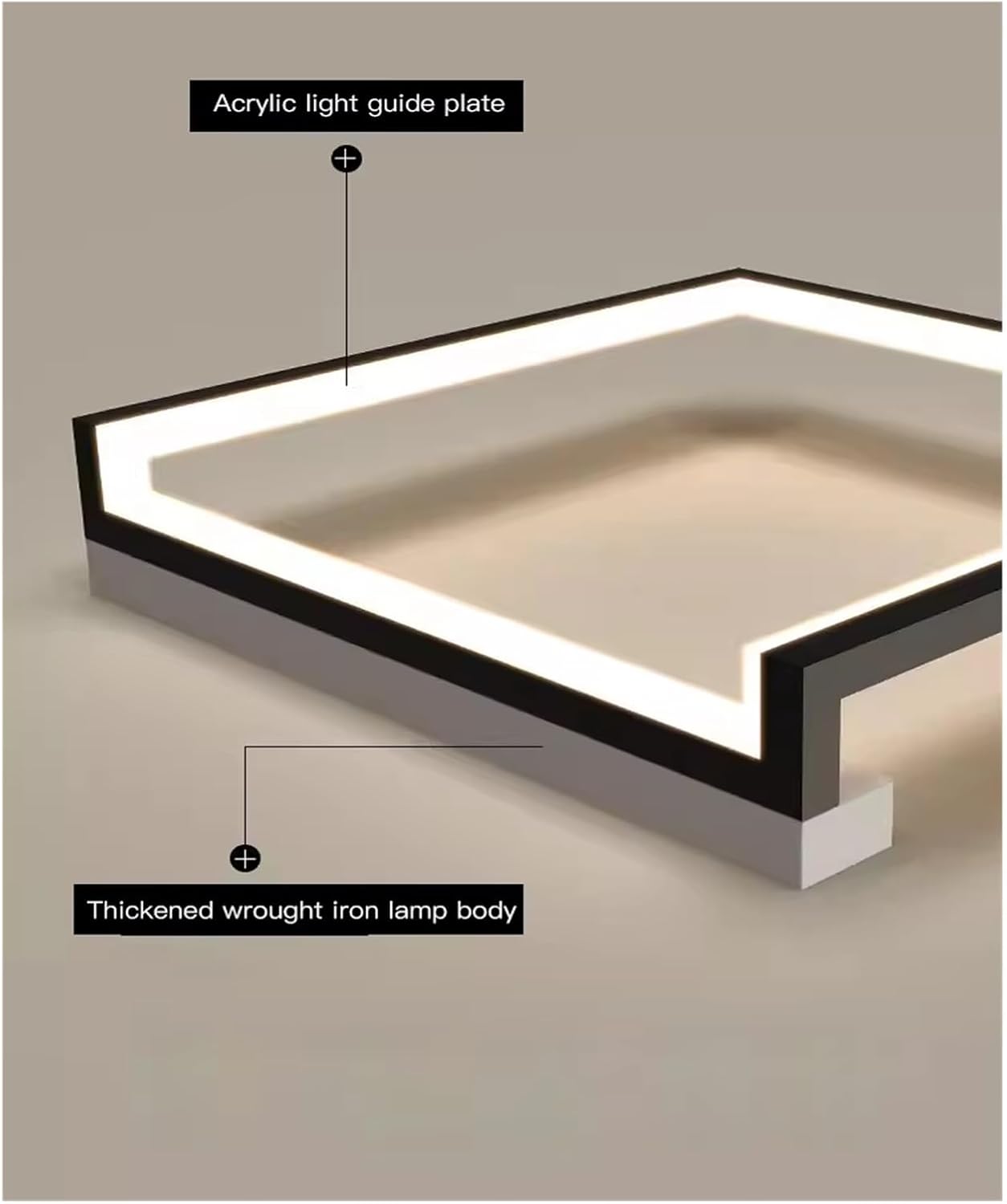 Minimalism Bedroom Ceiling Light Living Room Bedroom Study Ceiling Lamp Kitchen Black Square Ceiling Chandelier Led Smart Ceiling Lighting Fixtures