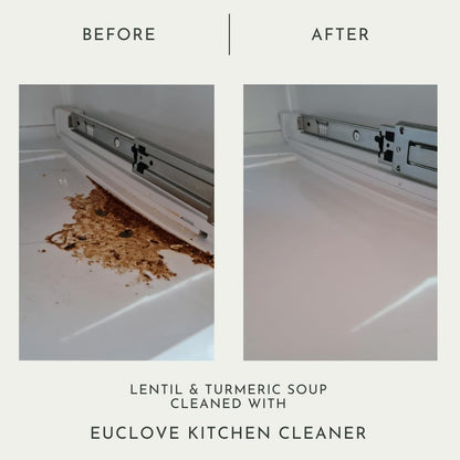 Euclove Natural Kitchen Cleaner 500ml – Plant-Based Formula with Pure Essential Oils – Non-Toxic, Food-Safe Surface Cleaner