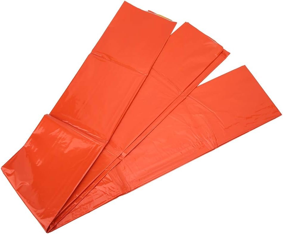 Outdoor Camping Portable Emergency Tent Sleeping Bag Keep Warm Tear Resistant Orange (Orange Tent)
