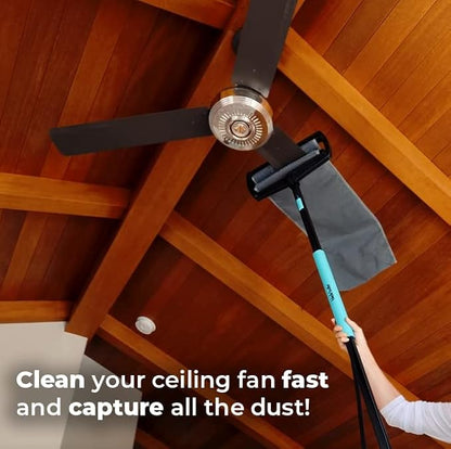 Ceiling Fan Cleaner 69' Pole with Removable, Washable Microfiber Duster Bag Easy and Fast Ceiling Fan Blade Cleaning