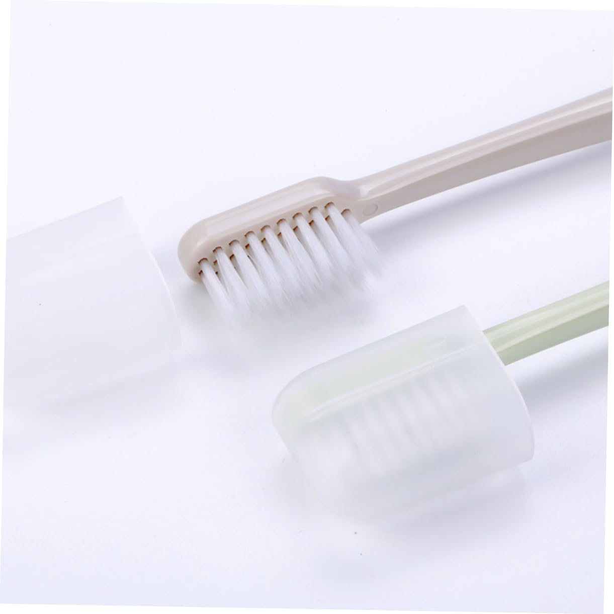 BCOATH 4Pcs Fine Hair Toothbrush for Adults Bleeding Bristles Ergonomic Natural Handle for Gentle Cleaning Gum Care Random Colors Grey Blue Random Color