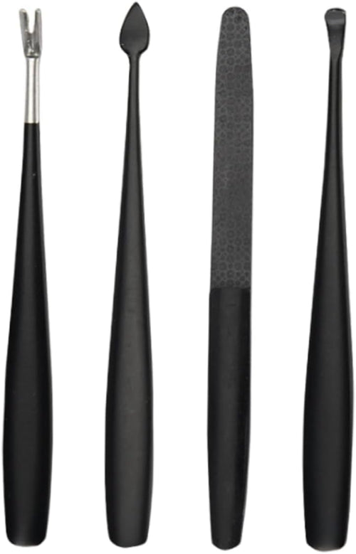 ASAKKURA 1set Stainless Steel Cuticle Tool Manicure Dead Skin Forks Cuticle Trimmer Nail Files and More Professional Nail Care Kit for Home Salon Use