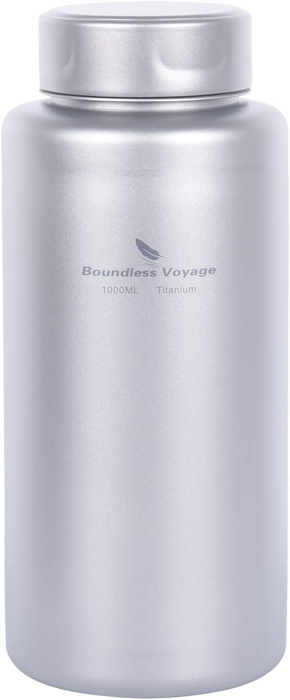 Boundless Voyage Titanium Water Bottle 1 Liter Single-layer Sports Bottle Ultralight Leakproof Drinkware for Outdoor Camping Hiking