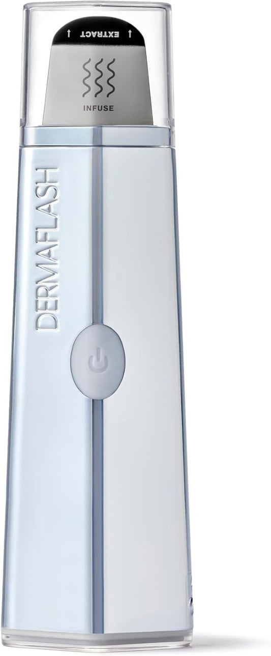 DERMAFLASH DERMAPORE+ Skin Care Device, Ultrasonic 2-in-1 Pore Extractor and Serum Infuser, Holiday Metallic