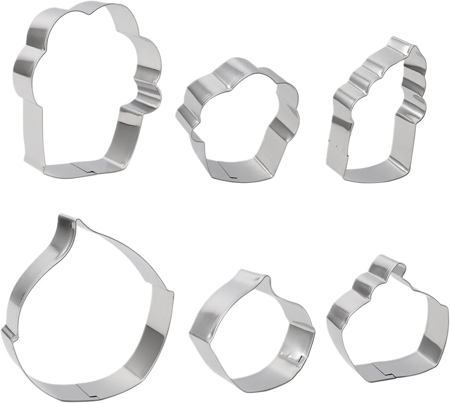 Cutter Cupcake Cutter, taglierina per biscotti | Acciaio inossidabile per cutter pop da cartone animato 6 pezzi gadget da cucina,Strumenti di cottura, utensili da cucina per bambini, capodanno cinese