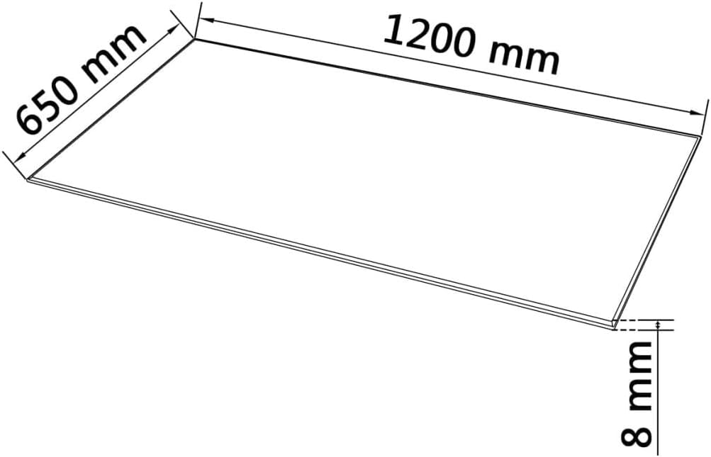 Tempered Glass Square Tabletop 1200 x 650 mm – Perfect for Dining, Coffee and Garden Tables – High Durability, Safe, and Long Lasting Design