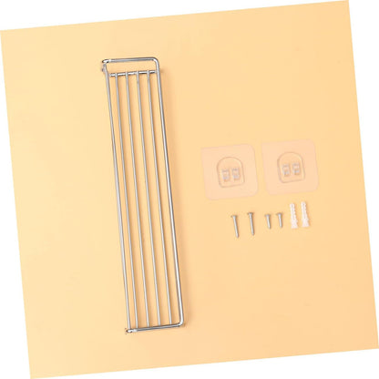 FUNOMOCYA 2pcs Stainless Steel Wall Mounted Kitchen Shelf Multi Functional Spice Storage Rack for Condiments Bathroom and Home Organization Silver