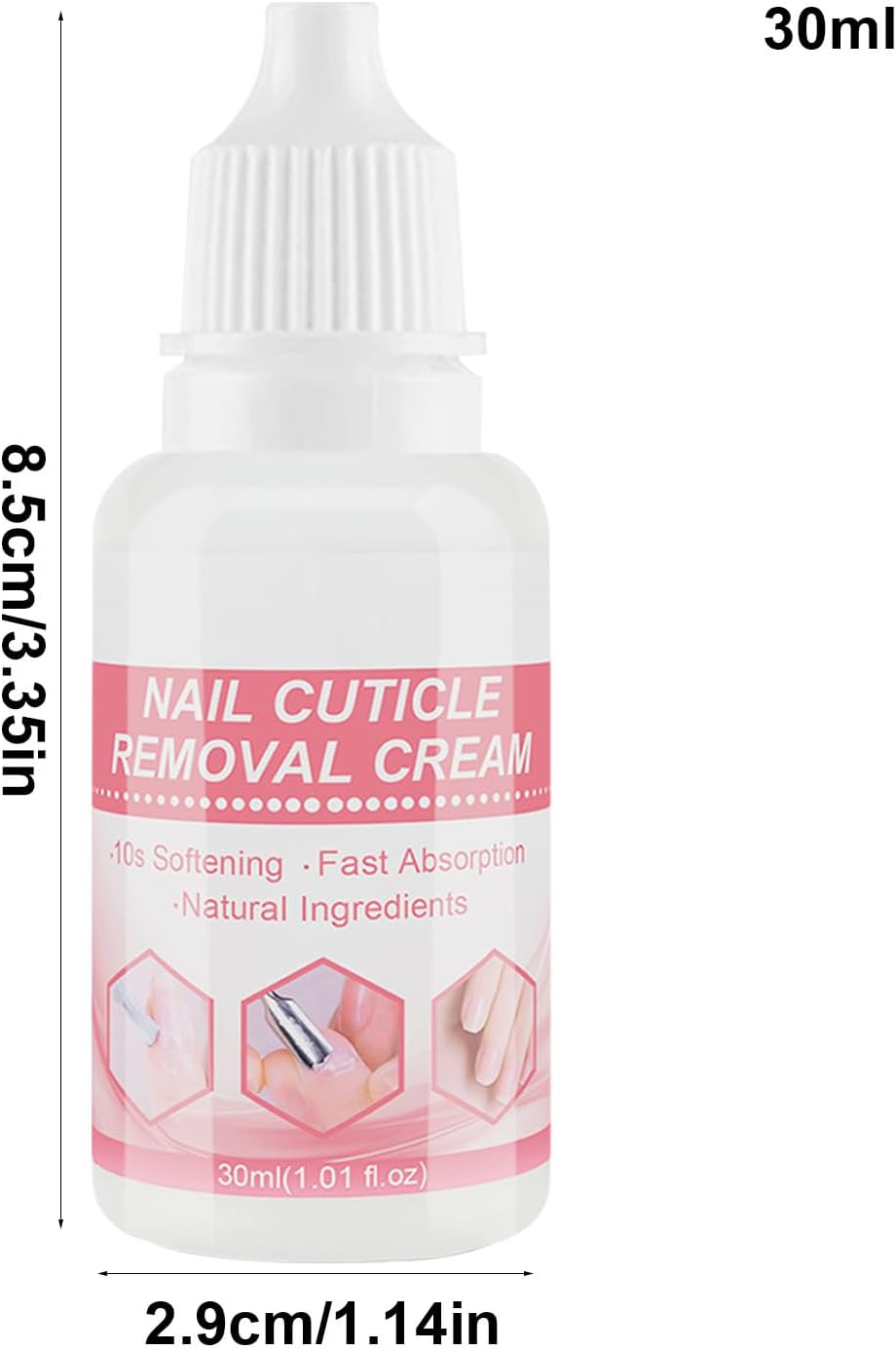 Cuticle Lotion, Cuticle Cream, Moisturizing Professional Softener Remover, Hydrating Strengthens Softens Dry Dead Skin, Nails Care Therapyfor Overgrown Moisturizer, 3.35 Inches