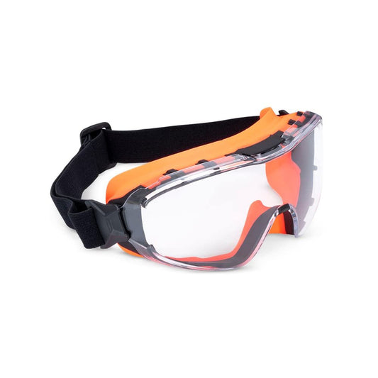Sellstrom GM510 Safety Goggles - Anti-Fog, Anti-Scratch Eye Protection Goggles for Men & Women - FR Strap, Fits Over Most Glasses, ANSI Z87.1 - Clear Lens
