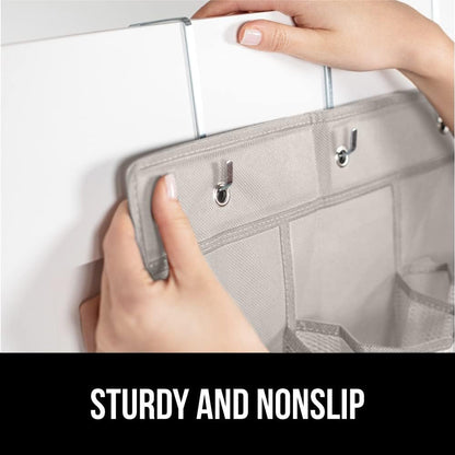 GORILLA GRIP Breathable Mesh Large 24 Pocket Shoe Organizer, Holds Up to 40 Pounds, Sturdy Hooks, Space Saving, Over Door, Storage Rack Hangs on Closets for Shoes, Sneakers or Home Accessories, Linen