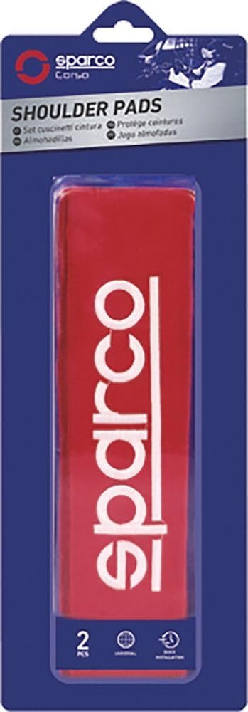 Sparco SPC1204RD Safety Belt Protectors, Red, Set of 2