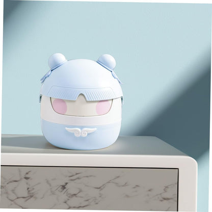 DOITOOL Cute Cartoon Trash Can with Flip Lid Compact Waste Basket for Desk Space Efficient Rubbish Bin for Office Study Smell Management Small Trash Can