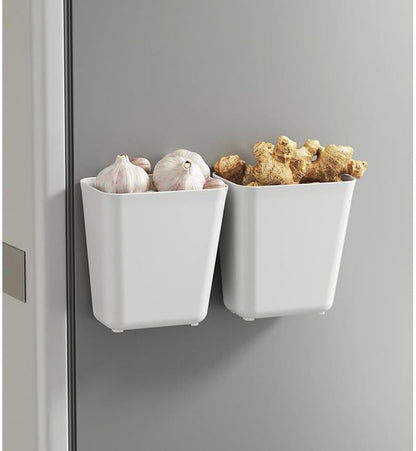 4 Piece Kitchen Cabinet Door Storage Box,Self Adhesive Wall Mounted Storage Box,Wardrobe/Bathroom/Refrigerator Small Items Organizer