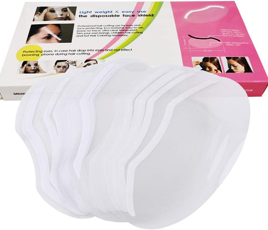 LWBTOSEE 50pcs Hairdressing Haircut Face Mask Shield Cover Hair Cutting Dyeing Protector with Handle Pro Salon Hair Styling Care Tools