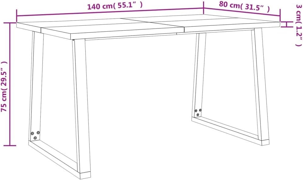 Acacia Wood Dining Table, 140x80, for Kitchen, Small Room, Mesa, Comedor, and Breakfast Nook