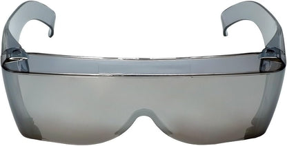 Calabria 3000 Fit Over Safety Glasses Fitover Prescription Eyewear Silver Mirror Men Women Wrap Around Tinted Anti Fog Glare