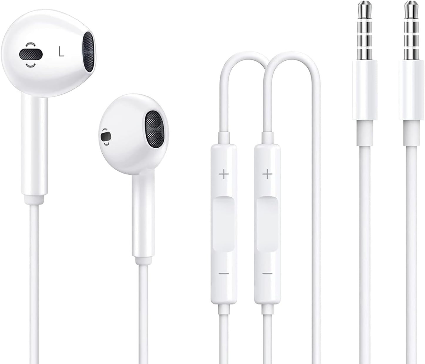 FazeeXone 3.5mm Plug Wired Earphones with Built-in Microphone & Volume Control in-Ear Wired Compatible with Most Smartphones, Tablets, laptops, and More 3.5mm Jack Devices. (3.5MM Earphones 2 Pack)