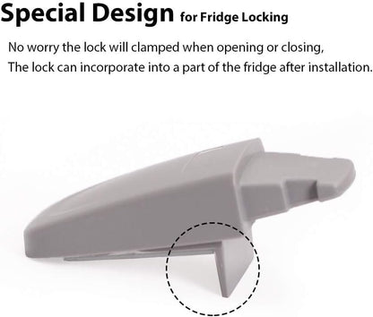 EUDEMON Home Refrigerator Fridge Freezer Door Lock Latch Catch Toddler Kids Child Cabinet Locks Baby Safety Child Lock Easy to Install and no Tools Need or Drill (Grey)