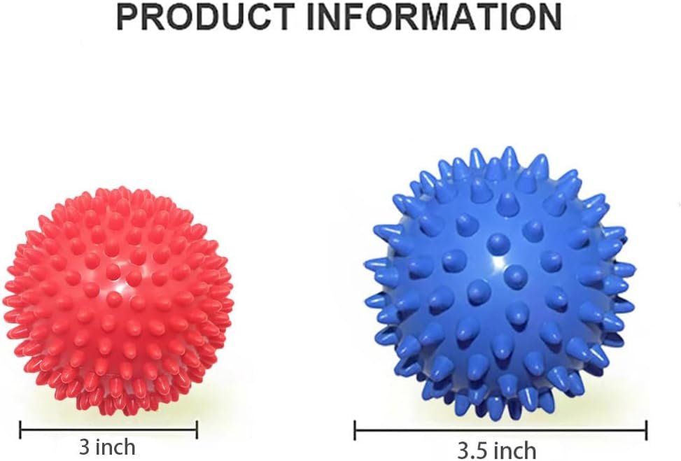 Spiky Massage Ball for Feet – Plantar Fasciitis Relief, Full Body Trigger Point Therapy, Muscle Recovery, and Pain Relief – Pack of 2 (Blue & Red)