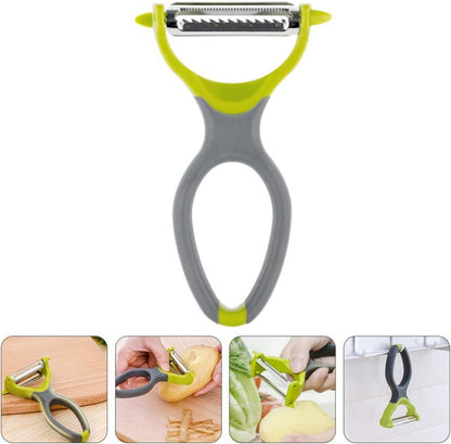 Cabilock Stainless Steel Peeler Multipurpose Grater Shredder for Vegetable Slicing TPE Handle for Comfortable Food Prep Tool