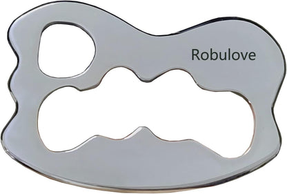 Medical Grade Stainless Steel Gua Sha Scraping Massage Tool -IASTM TOOL- Body Care Scraping Massage Tool - Relaxing Soft Tissue Tools - Reduce Neck,Back,Arm muscle Pain(Robulove-10)