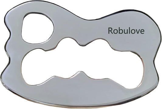 Medical Grade Stainless Steel Gua Sha Scraping Massage Tool -IASTM TOOL- Body Care Scraping Massage Tool - Relaxing Soft Tissue Tools - Reduce Neck,Back,Arm muscle Pain(Robulove-10)
