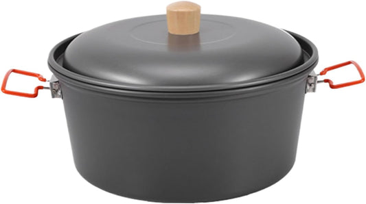Camping Pot, Portable large Capacity Pan, Lightweight Boiling Steamer, Heat-Resistant Design, Durable Cookware Gear, Ideal for Backpacking, Hiking, Picnic, Outdoor Travel Cooking