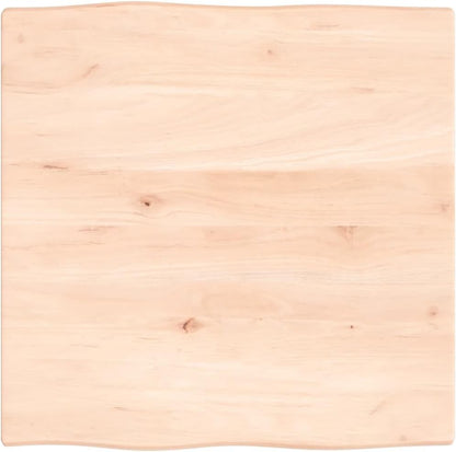 60 x 60 cm Solid Oak Tabletop, Natural Finish, Live Edge Design - Perfect Replacement for Coffee Table, Dining Table, Gold Desk Surface