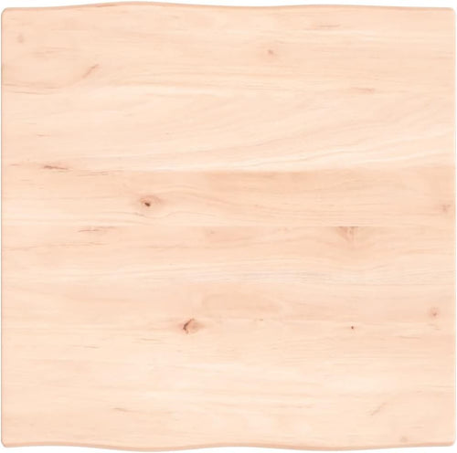 60 x 60 cm Solid Oak Tabletop, Natural Finish, Live Edge Design - Perfect Replacement for Coffee Table, Dining Table, Gold Desk Surface