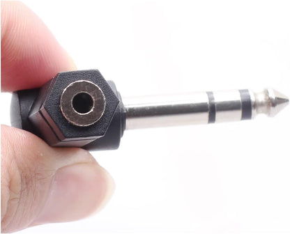 JZK 2 x TRS Angle Adapter, 1/8" to 1/4" Audio Adapter, 3.5mm Jack to 6.35mm Plug 90° Stereo Audio Adapter Converter Connector for Professional Audio Devices