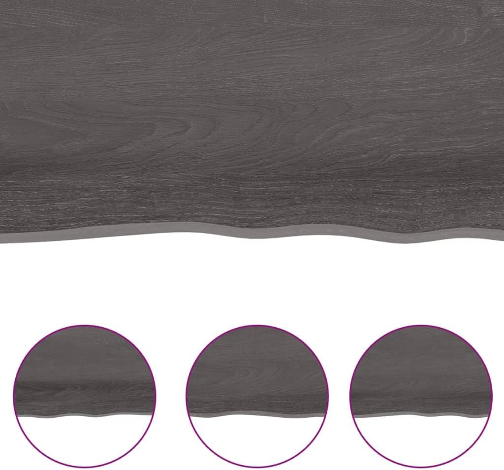Dining Table Top, Kitchen Restaurant Tabletop Replacement Tabletop Accessory Table Top Dark Grey 60x60x4 cm Treated Solid Wood Oak Live Edge