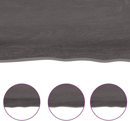 Dining Table Top, Kitchen Restaurant Tabletop Replacement Tabletop Accessory Table Top Dark Grey 60x60x4 cm Treated Solid Wood Oak Live Edge