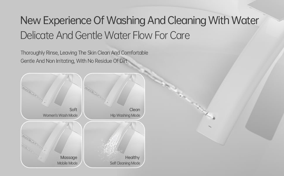 Smart Bidet Toilet With Remote Control, Auto Open/Heated Seat, Led Display, Warm Water & Dry, Aromatherapy, Foot Sensor, Tankless Design (White) (1 Seat)