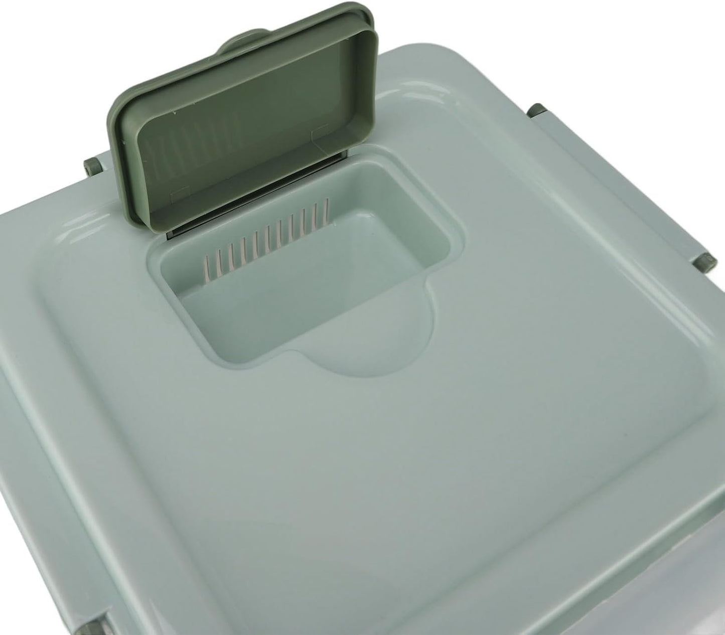 Airtight Rice Container Large Thickened PP Material Exquisite Design, Mint Green Rice Storage Container with Easy Open and Close Lid (25kg / 55.1lb)
