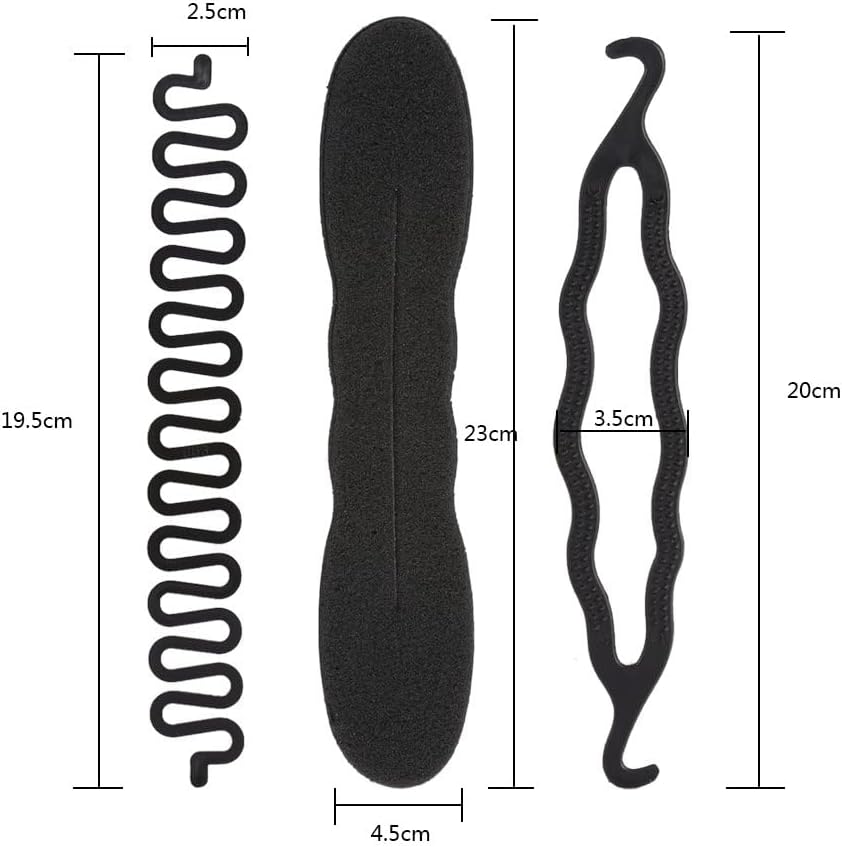 Hair Braiding Tool Set, 4 Fast Spiral Braids Hair Accessories for Hairstyles, Black DIY Styling Accessories for Women
