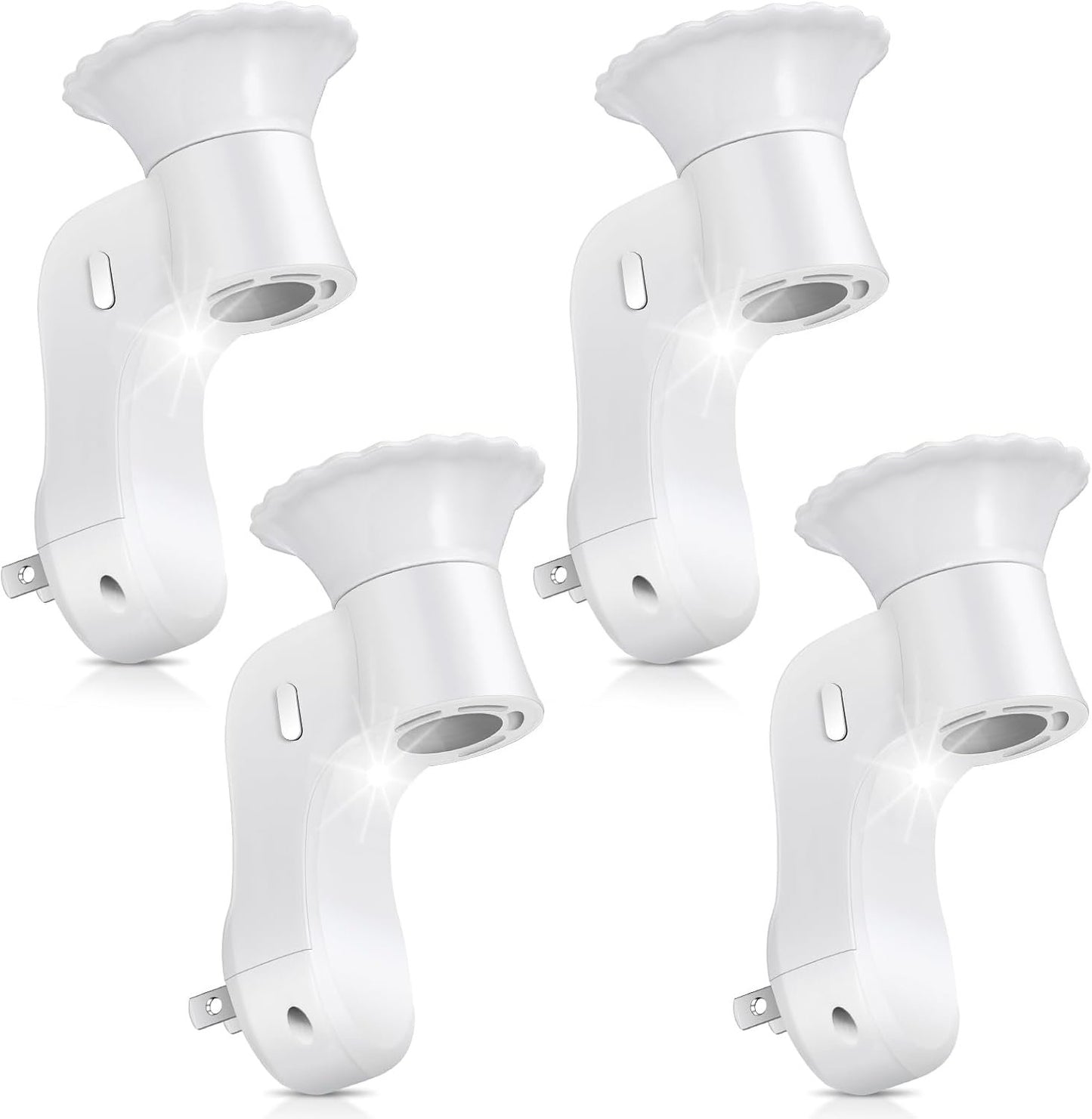 [Upgrade] 4PCS Wall Fragrance Plug in with Light Compatible with Bath and Body Works WallFlower Fragrance,Rotating Control Scent Diffuser Plugs Essential Oil Plugs in Wall for Home,Office/Plug Only
