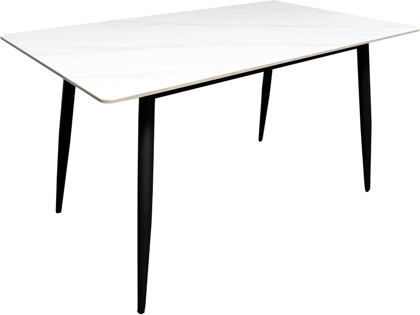 CB Home Sintera Sintered Stone Dining Table – Stylish, Durable, and Heat-Resistant Table (Seats 4-6)- Glossy Marble Effect Top