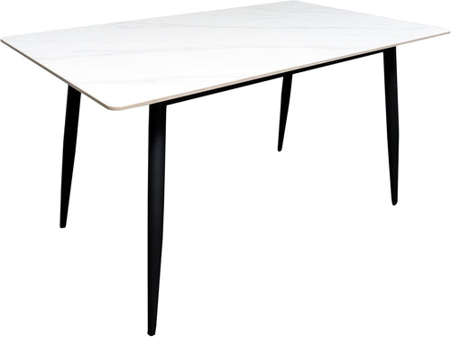 CB Home Sintera Sintered Stone Dining Table – Stylish, Durable, and Heat-Resistant Table (Seats 4-6)- Glossy Marble Effect Top