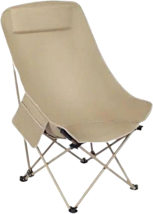 Folding Camping Chair, Portable Beach Seat, Breathable Outdoor Gear, 35.83x18.11x18.11 Inches Ideal for Garden, Hiking, Travel, Fishing, Picnic, Sports, Backyard Use, Khaki
