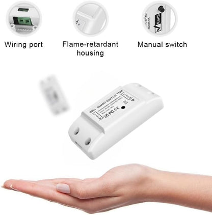 3Pcs WiFi and BT Smart Switch 10A 2200W Dual-Mode On/Off Device Voice Tuya APP Remote Control Timing Switch Smart Home Voice Control for Electric Appliances Universal Smart Home Automation Module