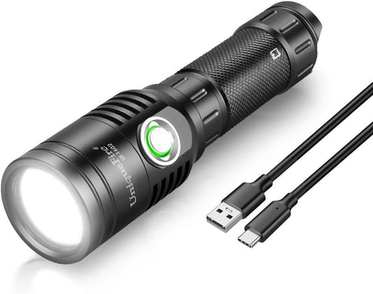 UniqueFire Portable Tactical Mini Flashlight, 1602 3 Modes LED Flashlight 3600 High Lumen Duty Torch Light, Bright Small Flash Light for Hiking,Camping, Emergency