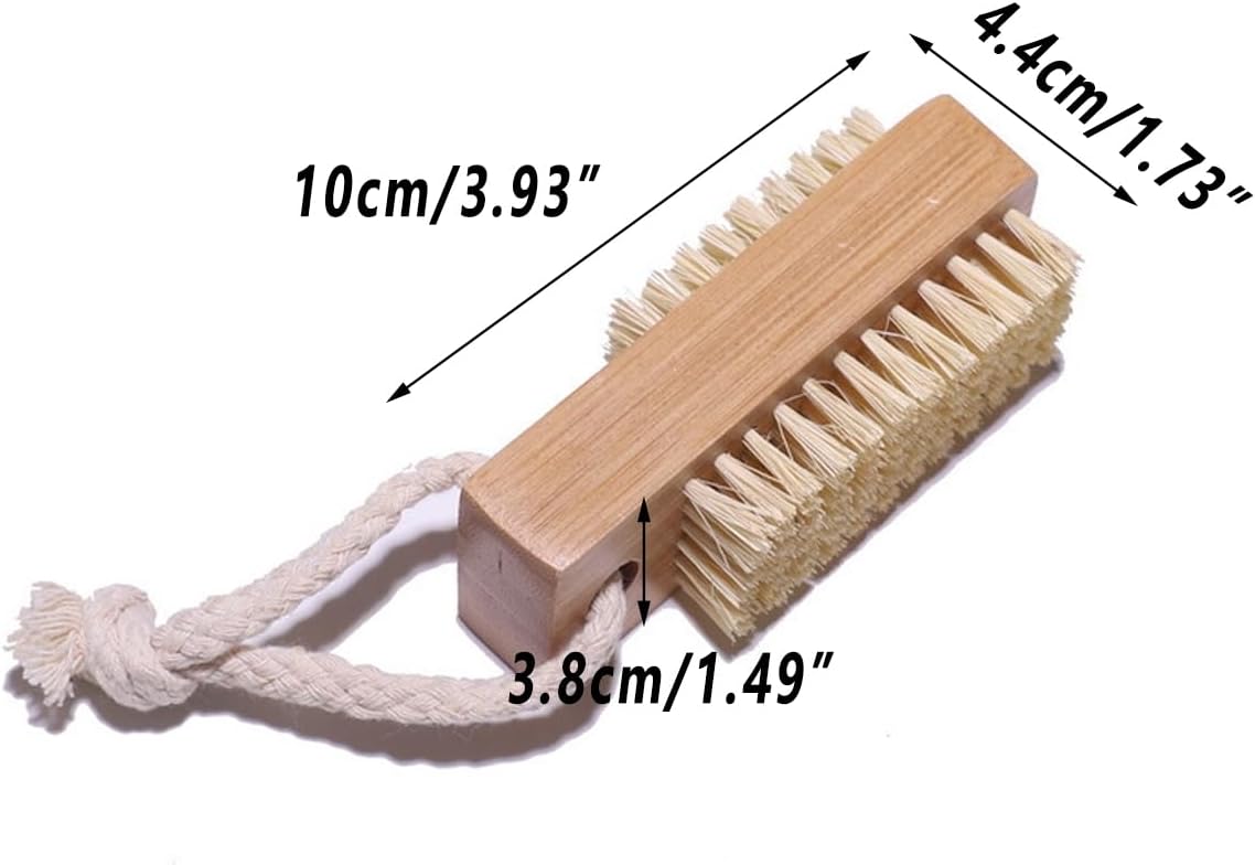 AIMALL 2pcs Bamboo Sisal Nail Brush Beech Wood Bristle Cleaning Brush, Eco-Friendly Nail Tools for Hand and Nail Care, Natural Bamboo Nail Brushes