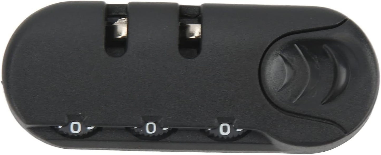 Black Frosted Appearance Luggage Lock 3 Digits Zinc Alloy Lock Catch Password Security for Suitcase, Travel Cases