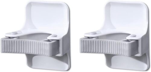 Broom Mop Holder, Multi-Use Gripper, Broom Holder Wall Mount Self Adhesive No Drilling Super Anti-Slip, Durable Mop Grippers for Home, Bathroom, Kitchen, Garden, Garage(2PCS White)